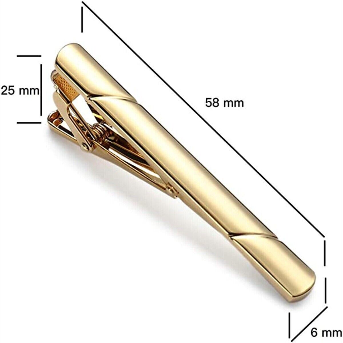 4PCS Mens Stainless Steel Tie Clip Necktie Bar Clasp Clamp Pin Gold