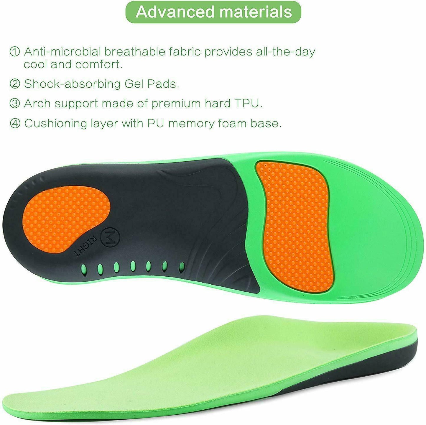 Orthotic Shoe Insoles Inserts Flat Feet High Arch Support For Plantar