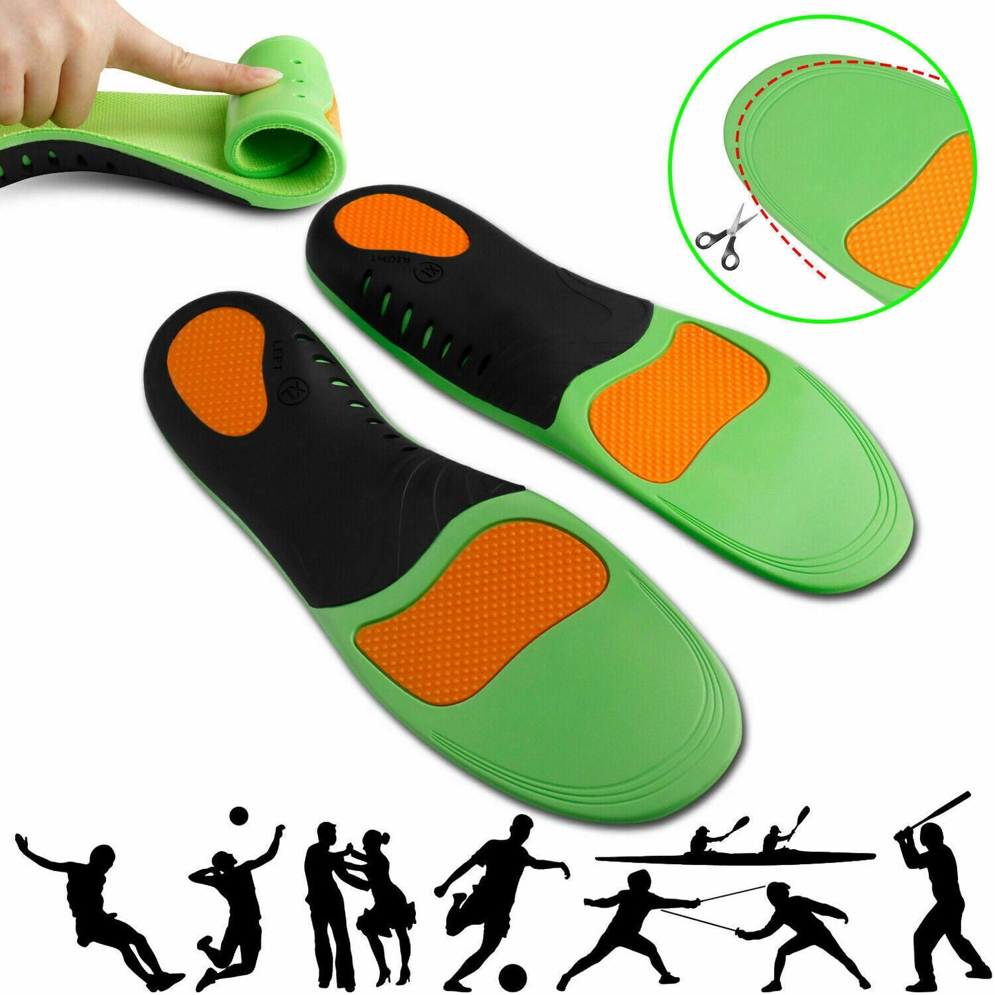 Orthotic Shoe Insoles Inserts Flat Feet High Arch Support For Plantar